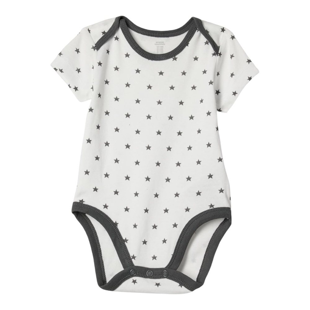 Amazon Essentials Unisex Boys Girls Babies Short-Sleeve Star Bodysuit Onesie 6M